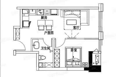 西安,西安家裝,西安家裝設計,西安小戶型設計公司,裝修方案戶型：1室1廳1衛